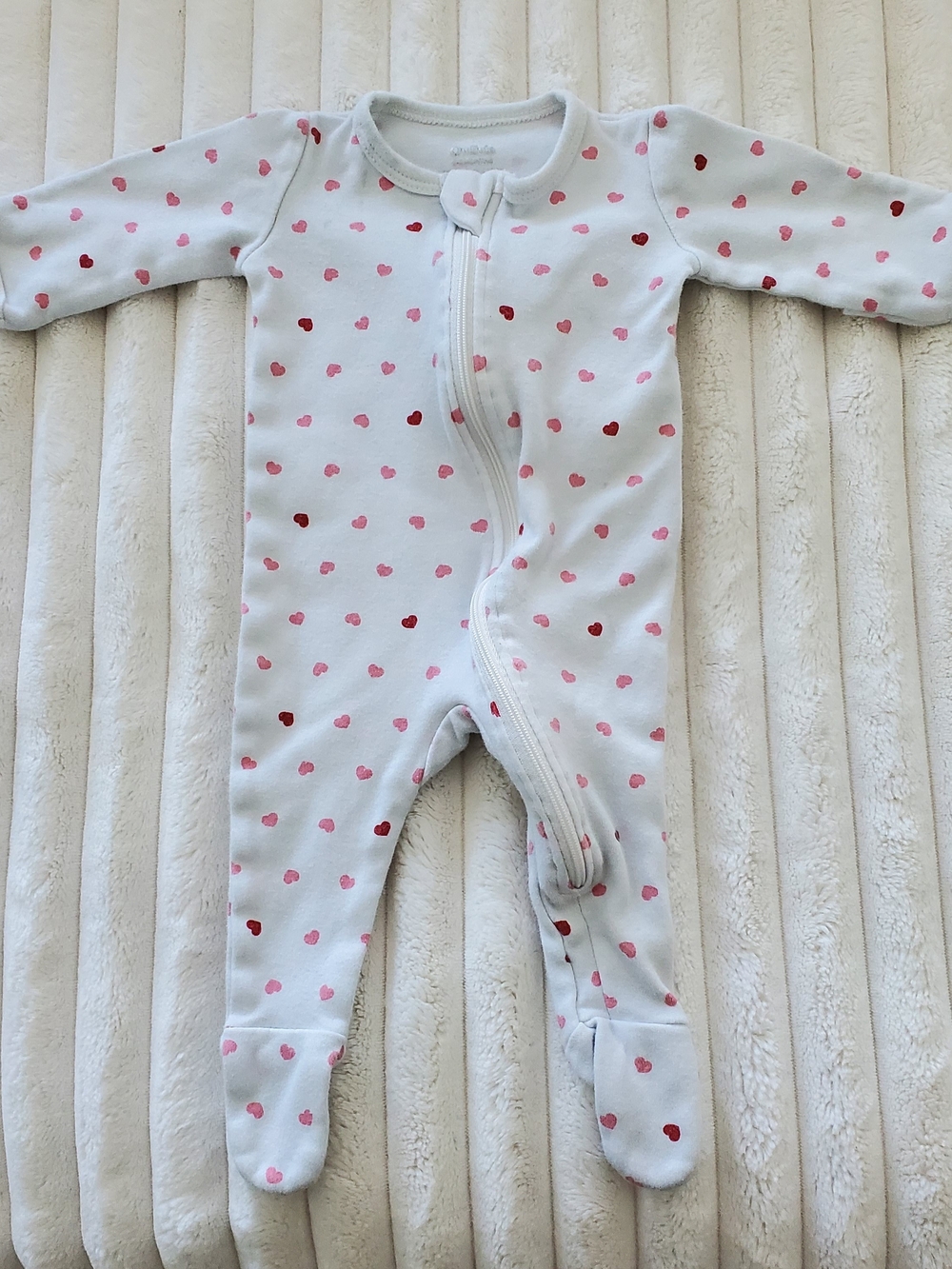Organic Cotton Onesie Baby Heart-Print Footed One-Piece Romper
